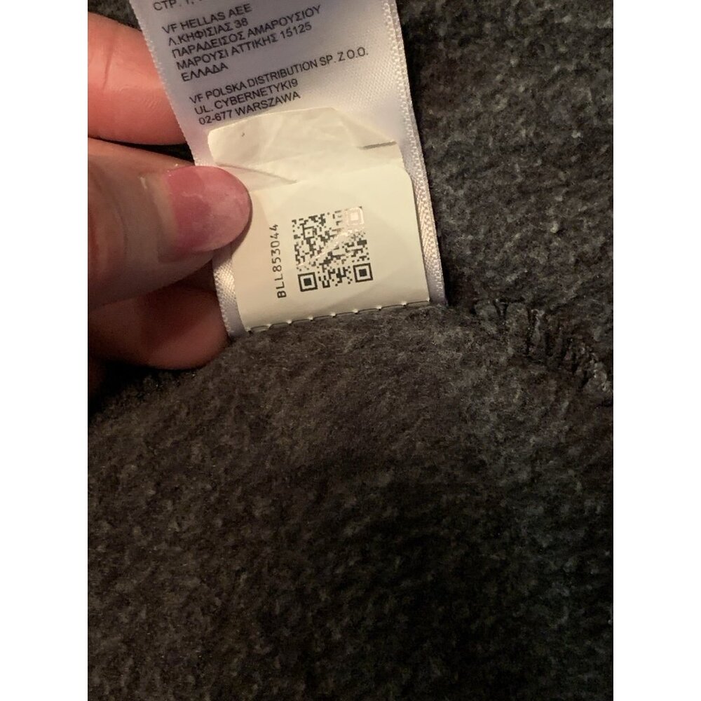 The North Face Hoodie Sz Small Black Sleeve Embroidered Fleece Pullover - Picture 8 of 9